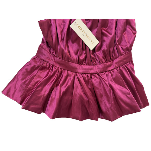 Thirty Thirty LA Peplum Top Womens Extra Small Satin Bustier Ruffle NWT XS - Picture 2 of 7